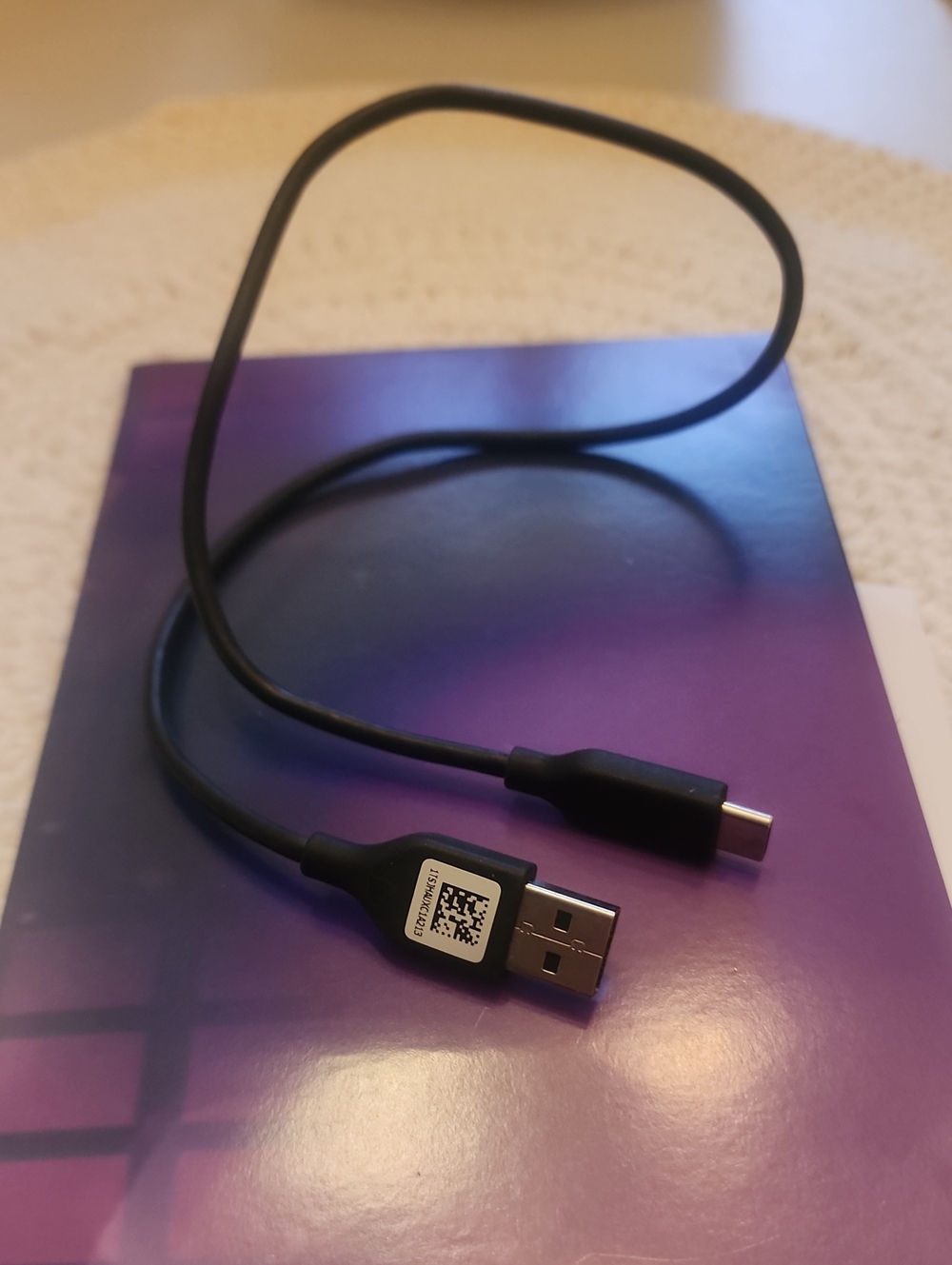 Black USB-A to USB-C Charging Cable 14"